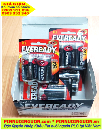 COMBO MUA 01HỘP 6vỉ (12viên) Pin đại D 1.5v Eveready 1250-BP2 R20P _Giá chỉ 246.000/Hộp 12viên